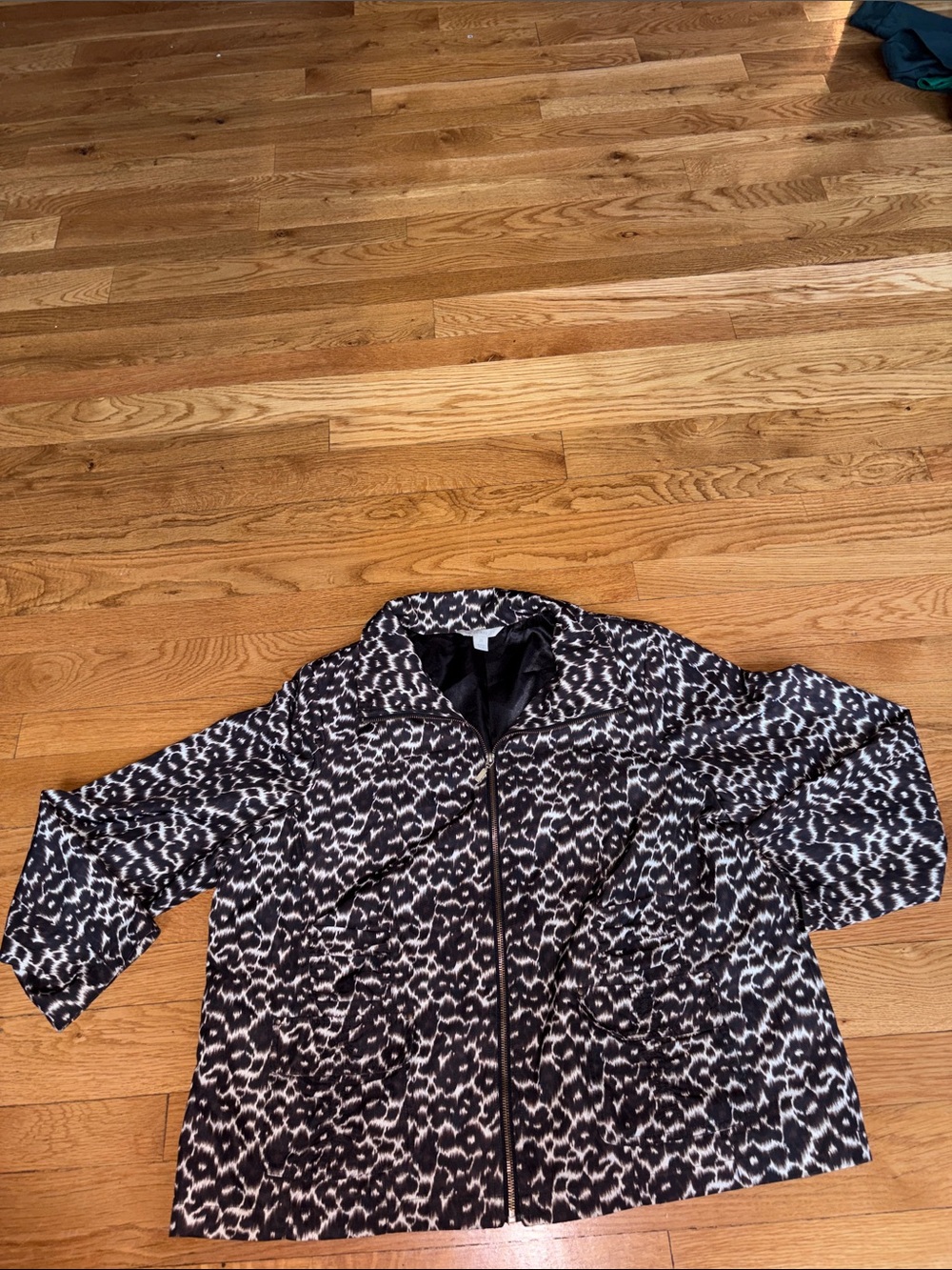 Laura Ashley Black and White Printed Pea Coat